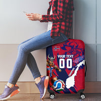 Personalized Norway Soccer Viking Champions Luggage Cover Football Norse Warrior Map Nordic Cross