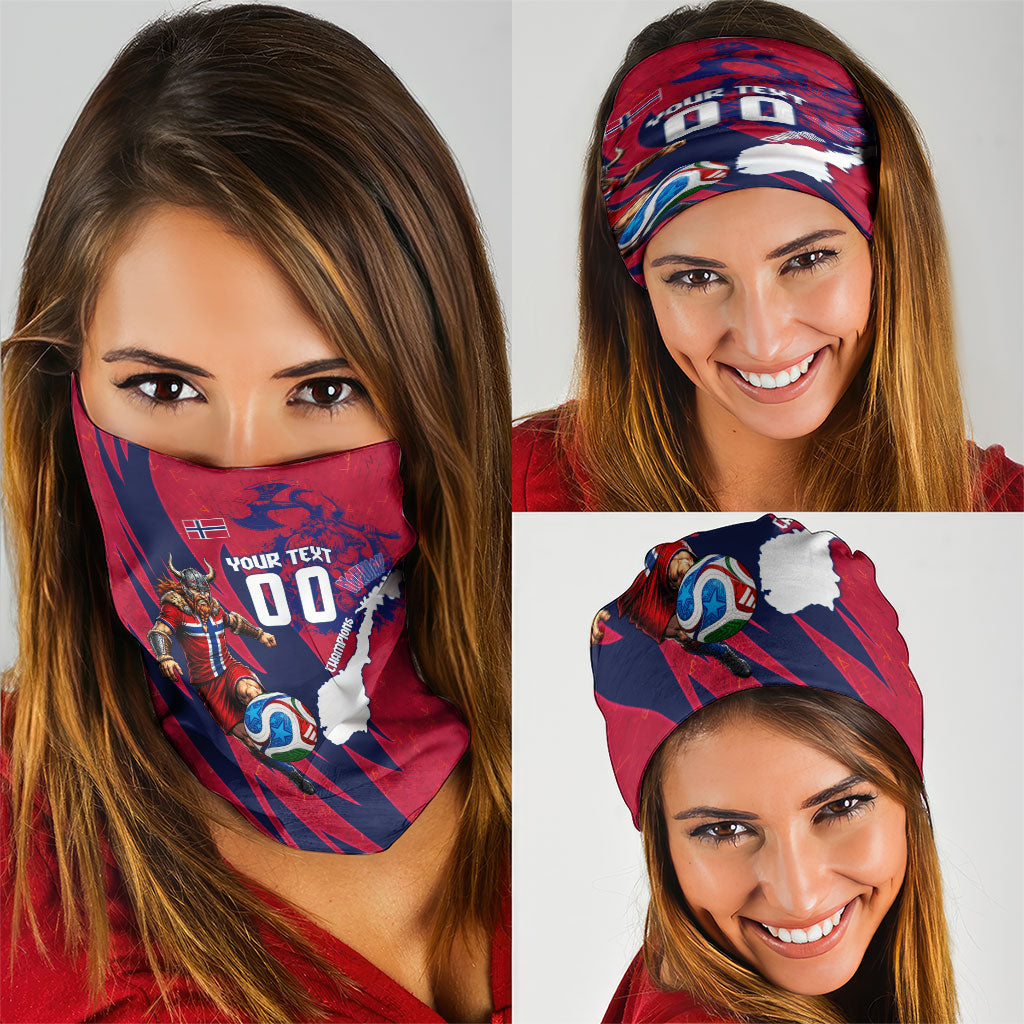 Personalized Norway Soccer Viking Champions Neck Gaiter Football Norse Warrior Map Nordic Cross