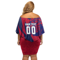 Personalized Norway Soccer Viking Champions Off Shoulder Short Dress Football Norse Warrior Map Nordic Cross