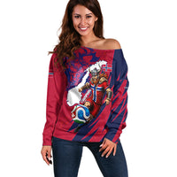 Personalized Norway Soccer Viking Champions Off Shoulder Sweater Football Norse Warrior Map Nordic Cross