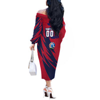 Personalized Norway Soccer Viking Champions Off The Shoulder Long Sleeve Dress Football Norse Warrior Map Nordic Cross