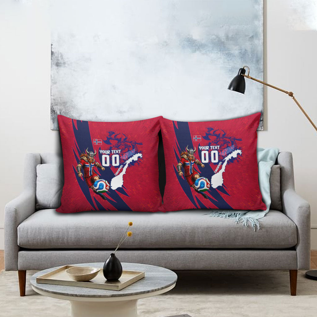 Personalized Norway Soccer Viking Champions Pillow Cover Football Norse Warrior Map Nordic Cross