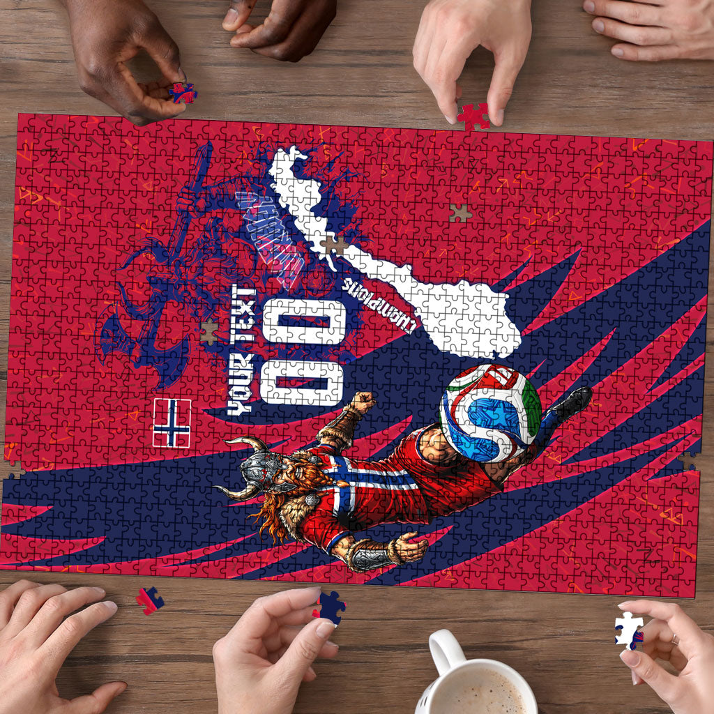 Personalized Norway Soccer Viking Champions Puzzle Football Norse Warrior Map Nordic Cross