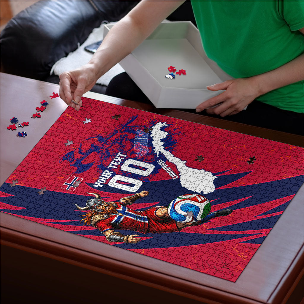 Personalized Norway Soccer Viking Champions Puzzle Football Norse Warrior Map Nordic Cross