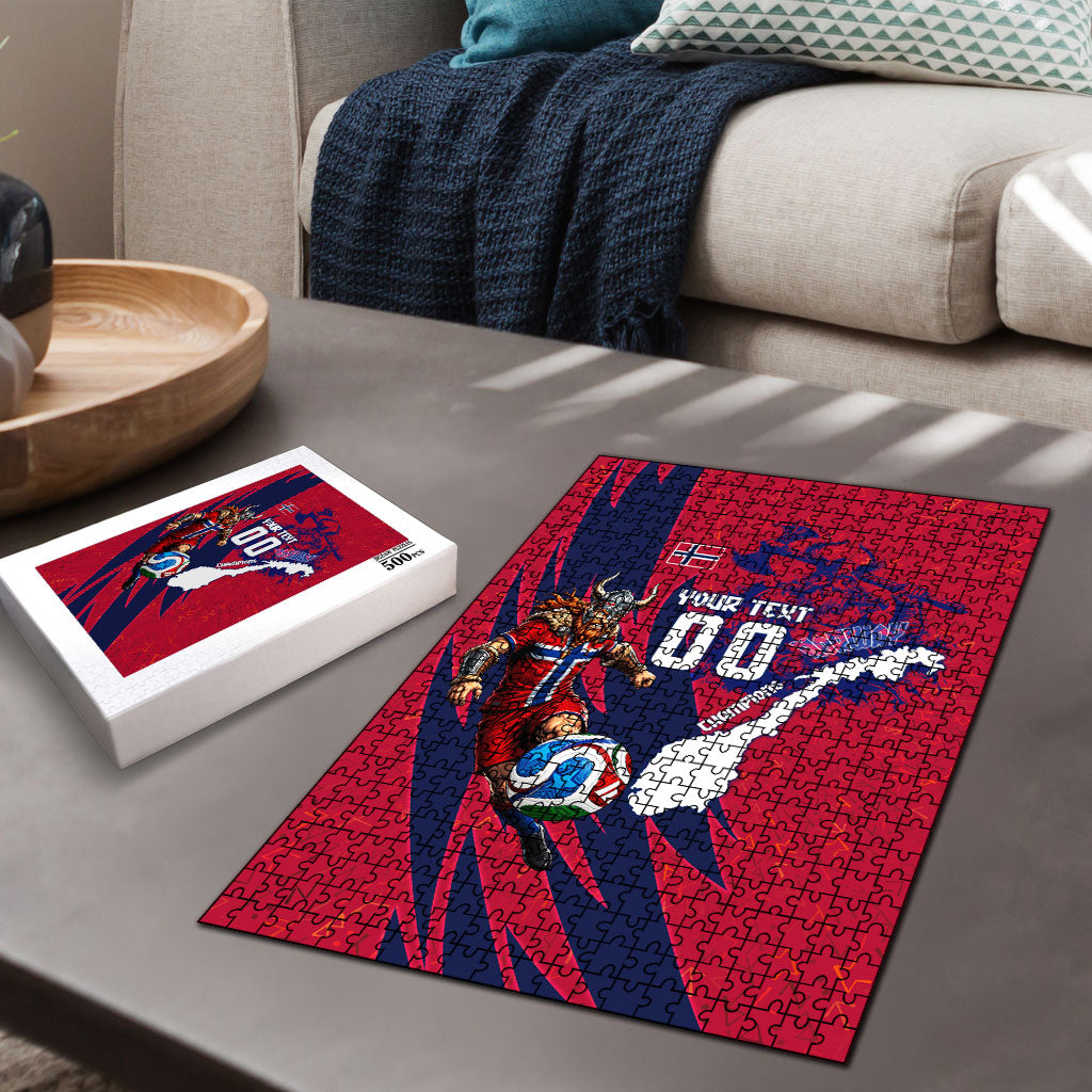 Personalized Norway Soccer Viking Champions Puzzle Football Norse Warrior Map Nordic Cross