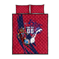 Personalized Norway Soccer Viking Champions Quilt Bed Set Football Norse Warrior Map Nordic Cross
