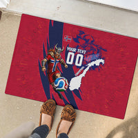 Personalized Norway Soccer Viking Champions Rubber Doormat Football Norse Warrior Map Nordic Cross