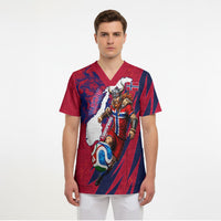 Personalized Norway Soccer Viking Champions Scrub Top Football Norse Warrior Map Nordic Cross