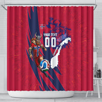 Personalized Norway Soccer Viking Champions Shower Curtain Football Norse Warrior Map Nordic Cross