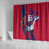 Personalized Norway Soccer Viking Champions Shower Curtain Football Norse Warrior Map Nordic Cross