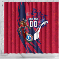 Personalized Norway Soccer Viking Champions Shower Curtain Football Norse Warrior Map Nordic Cross