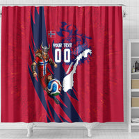 Personalized Norway Soccer Viking Champions Shower Curtain Football Norse Warrior Map Nordic Cross