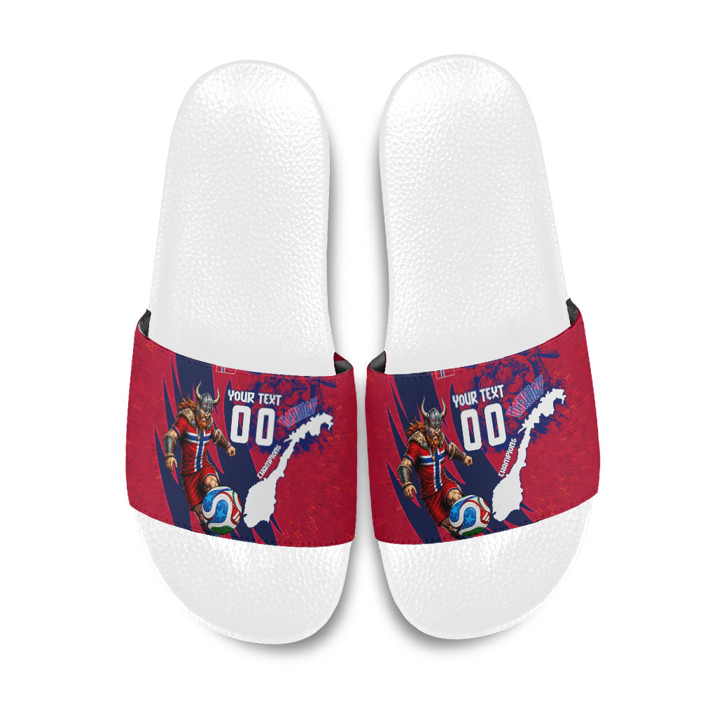 Personalized Norway Soccer Viking Champions Slide Sandals Football Norse Warrior Map Nordic Cross