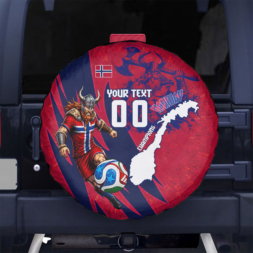 Personalized Norway Soccer Viking Champions Spare Tire Cover Football Norse Warrior Map Nordic Cross
