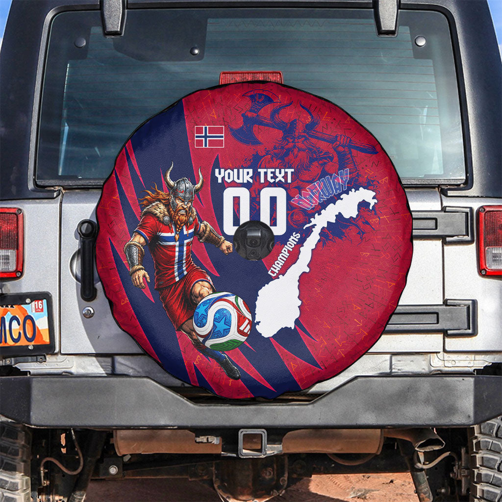 Personalized Norway Soccer Viking Champions Spare Tire Cover Football Norse Warrior Map Nordic Cross