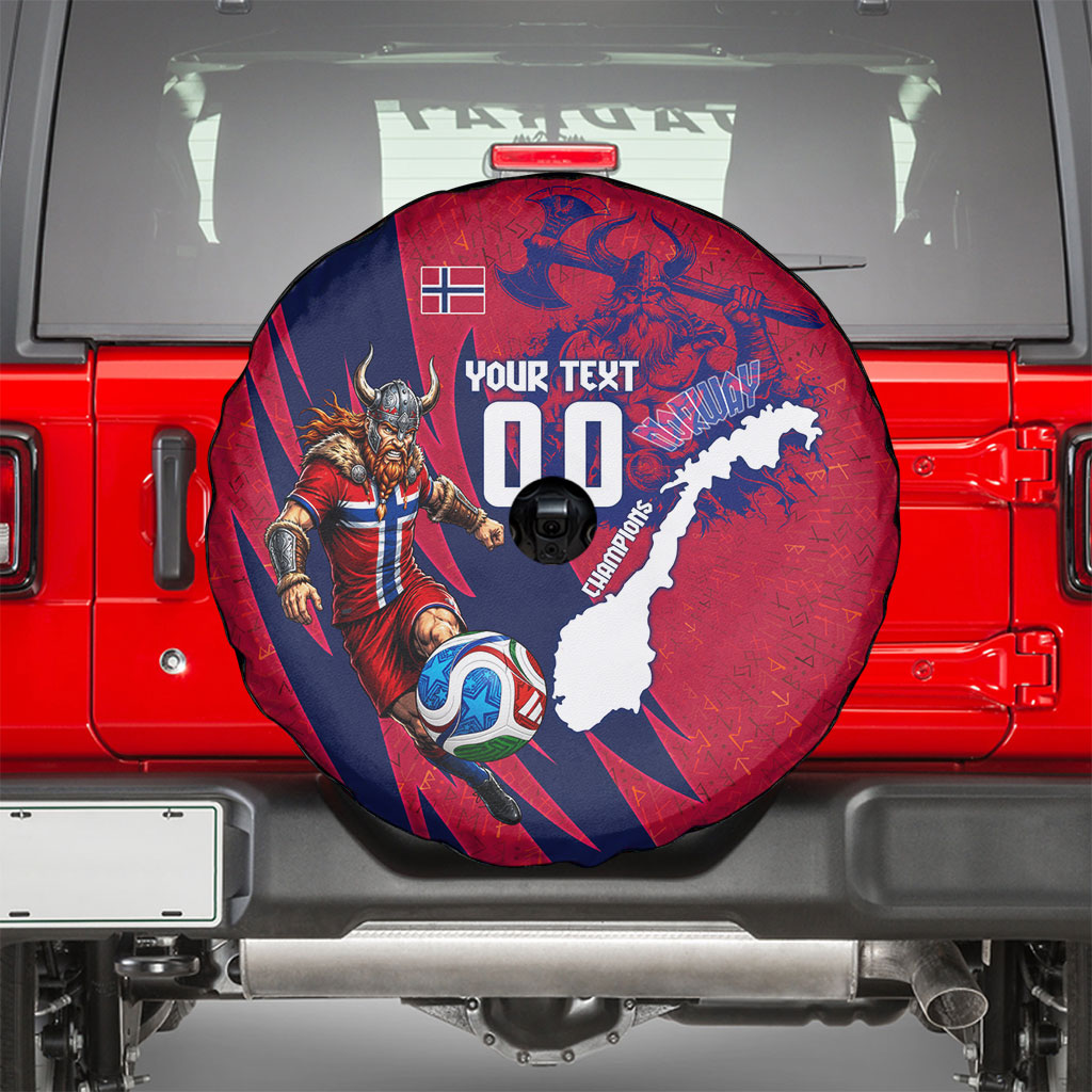 Personalized Norway Soccer Viking Champions Spare Tire Cover Football Norse Warrior Map Nordic Cross