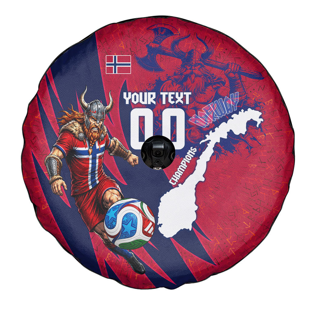 Personalized Norway Soccer Viking Champions Spare Tire Cover Football Norse Warrior Map Nordic Cross