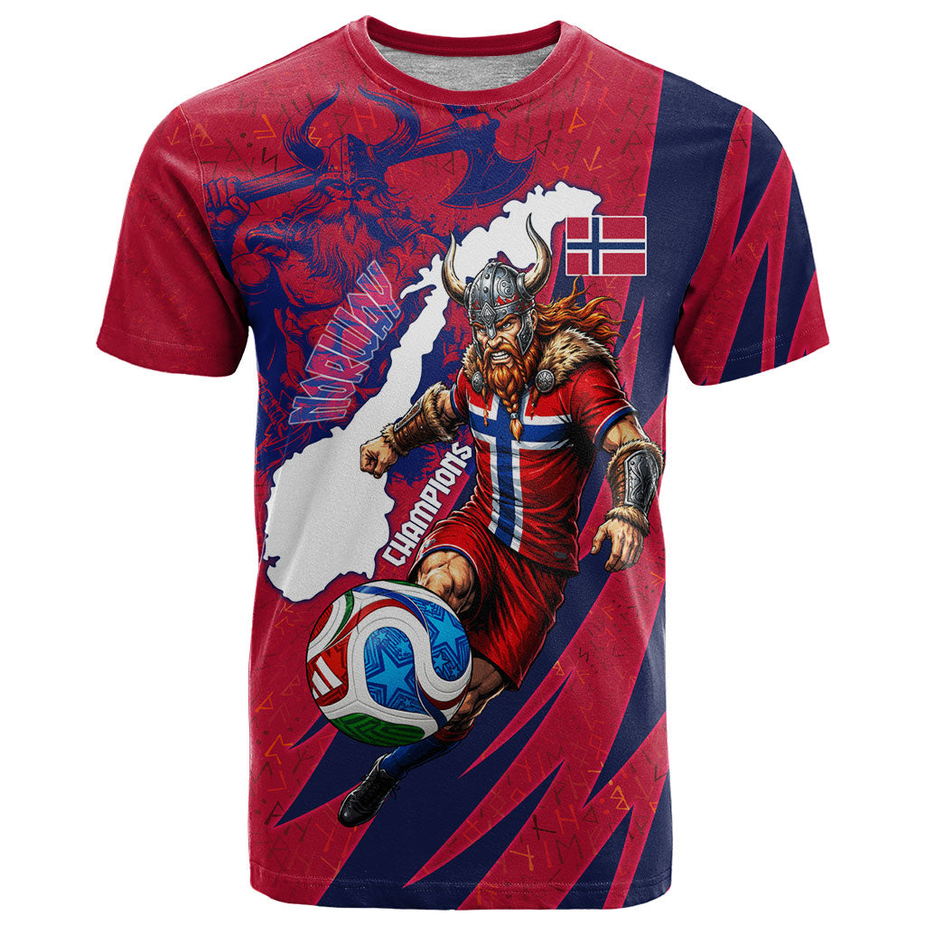 Personalized Norway Soccer Viking Champions T Shirt Football Norse Warrior Map Nordic Cross