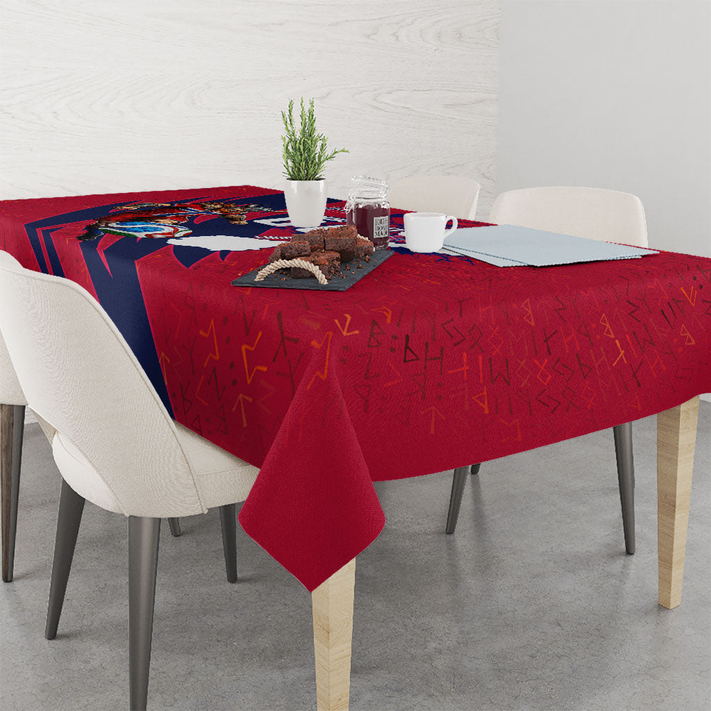 Personalized Norway Soccer Viking Champions Tablecloth Football Norse Warrior Map Nordic Cross