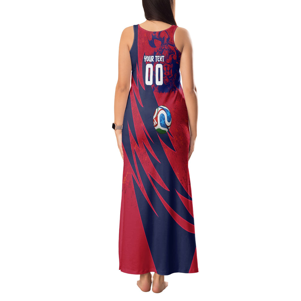 Personalized Norway Soccer Viking Champions Tank Maxi Dress Football Norse Warrior Map Nordic Cross
