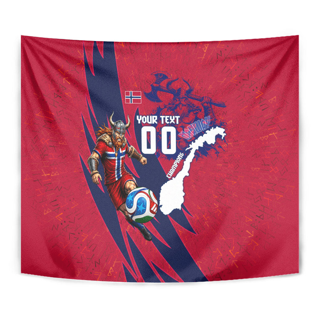 Personalized Norway Soccer Viking Champions Tapestry Football Norse Warrior Map Nordic Cross