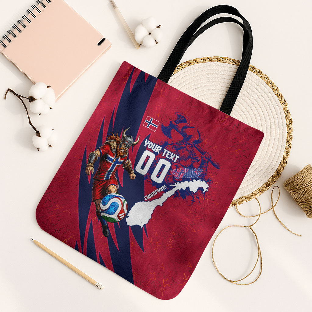 Personalized Norway Soccer Viking Champions Tote Bag Football Norse Warrior Map Nordic Cross