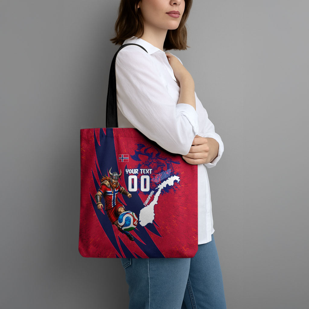 Personalized Norway Soccer Viking Champions Tote Bag Football Norse Warrior Map Nordic Cross