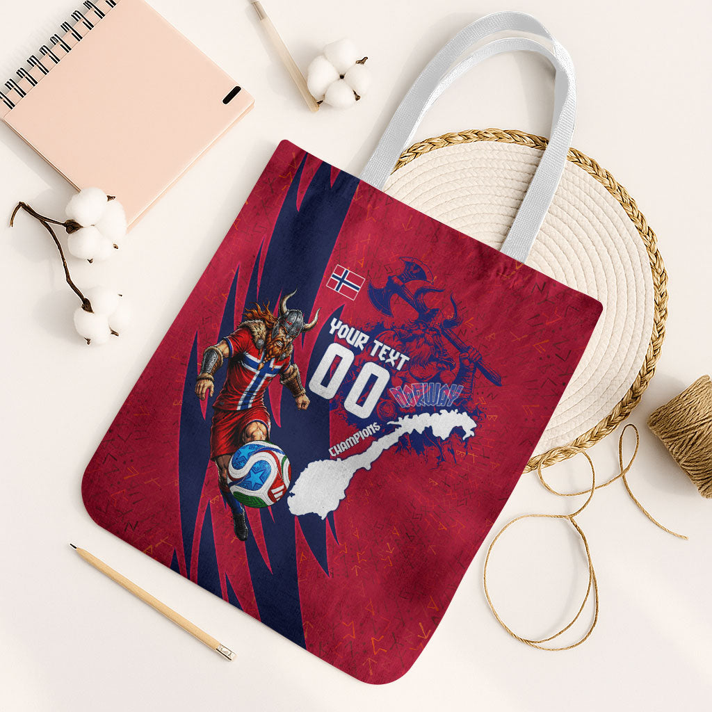 Personalized Norway Soccer Viking Champions Tote Bag Football Norse Warrior Map Nordic Cross