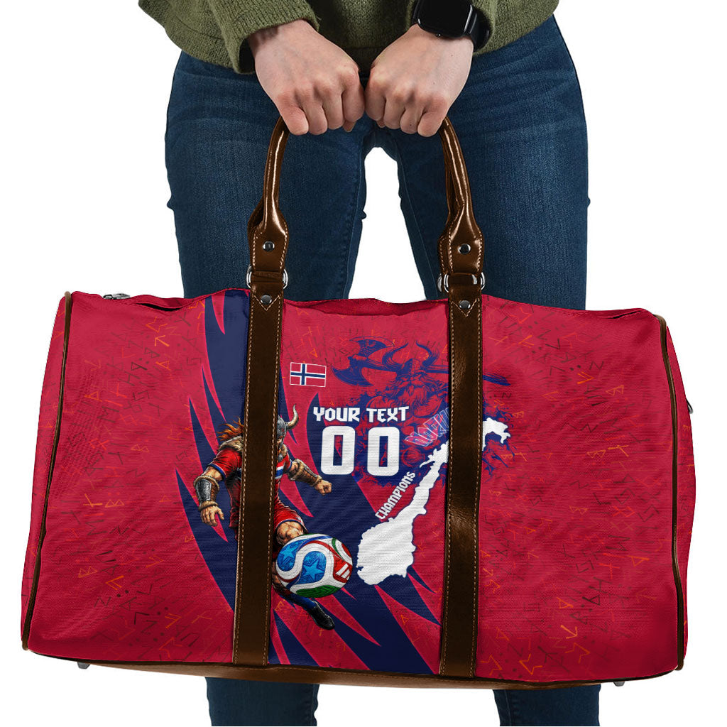 Personalized Norway Soccer Viking Champions Travel Bag Football Norse Warrior Map Nordic Cross