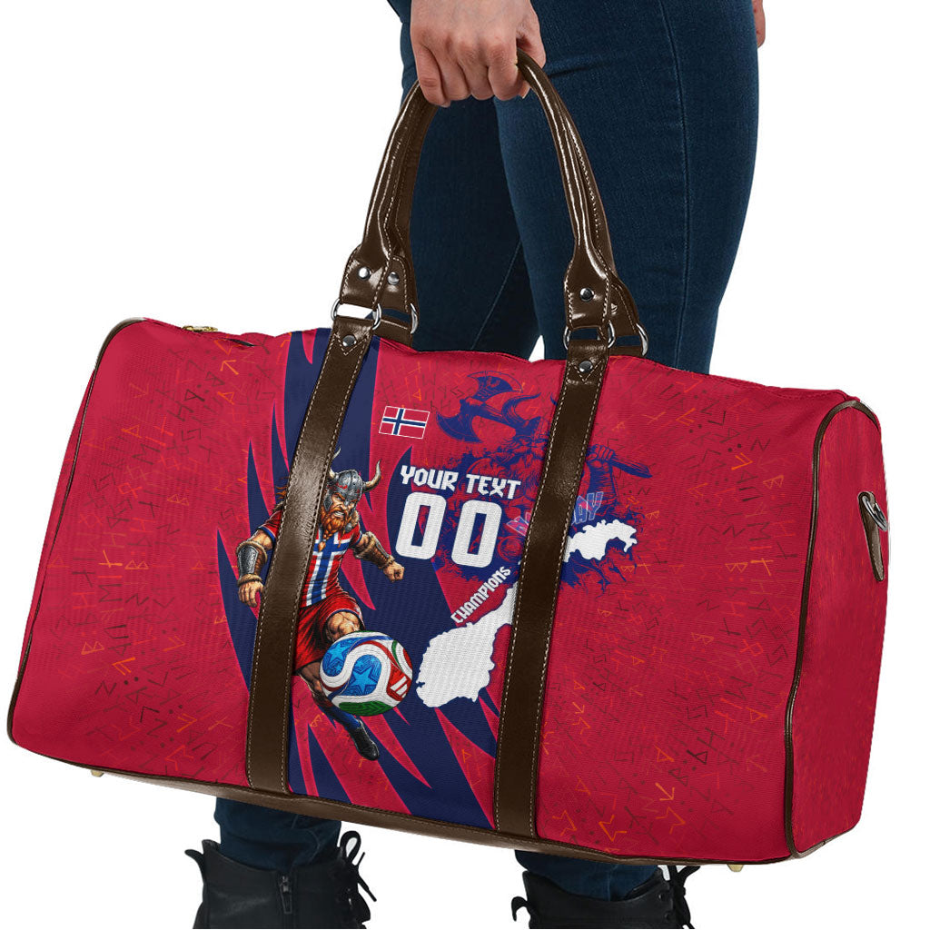 Personalized Norway Soccer Viking Champions Travel Bag Football Norse Warrior Map Nordic Cross