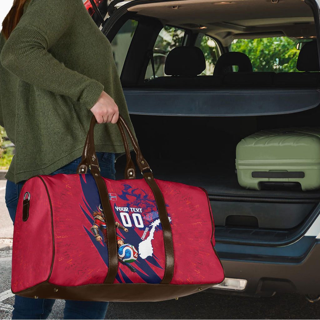 Personalized Norway Soccer Viking Champions Travel Bag Football Norse Warrior Map Nordic Cross