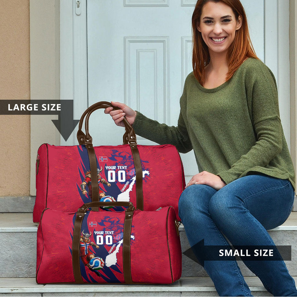 Personalized Norway Soccer Viking Champions Travel Bag Football Norse Warrior Map Nordic Cross