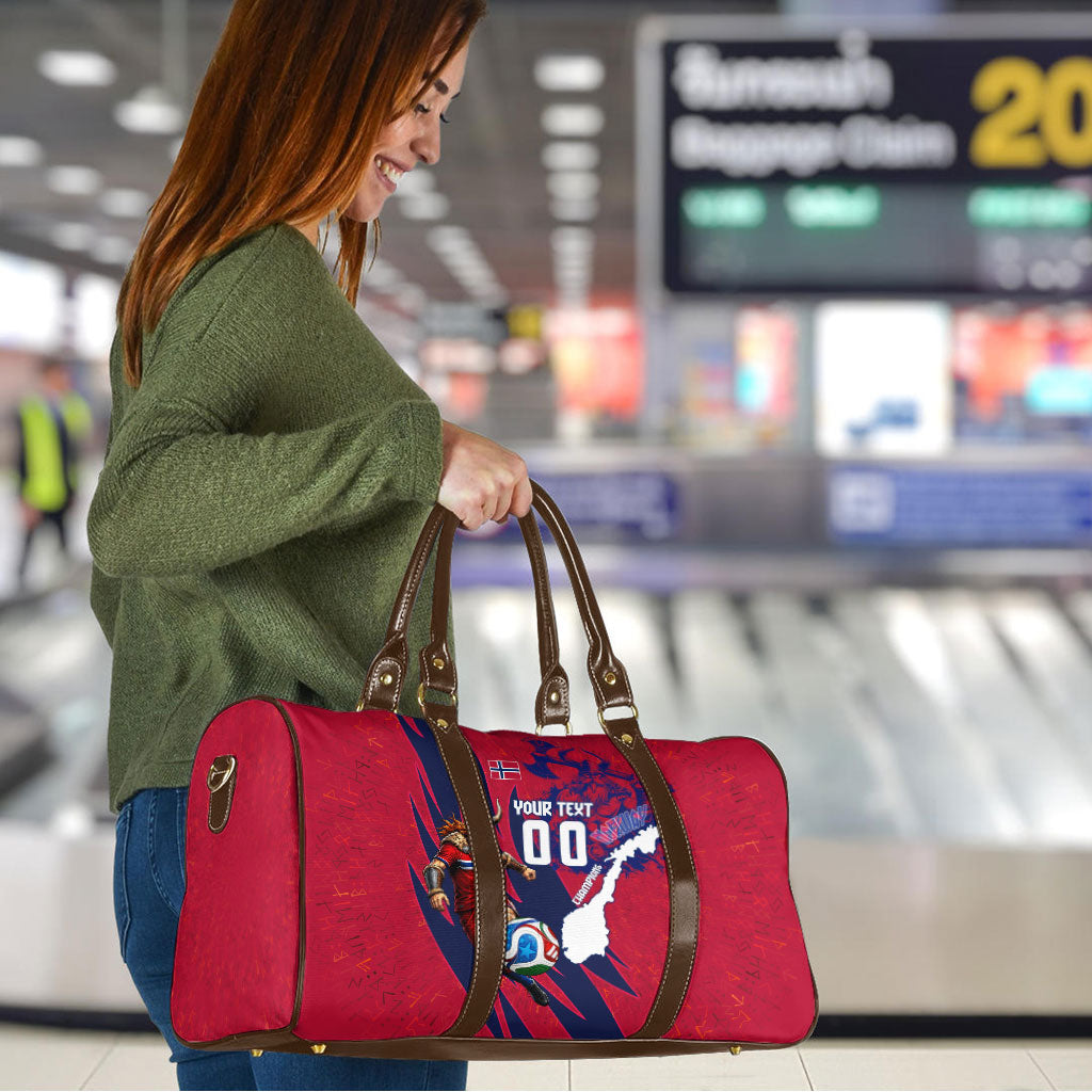 Personalized Norway Soccer Viking Champions Travel Bag Football Norse Warrior Map Nordic Cross