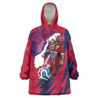 Personalized Norway Soccer Viking Champions Wearable Blanket Hoodie Football Norse Warrior Map Nordic Cross