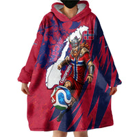 Personalized Norway Soccer Viking Champions Wearable Blanket Hoodie Football Norse Warrior Map Nordic Cross