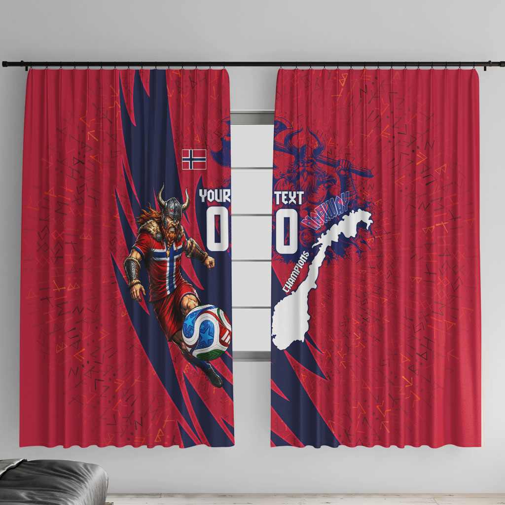 Personalized Norway Soccer Viking Champions Window Curtain Football Norse Warrior Map Nordic Cross