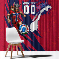 Personalized Norway Soccer Viking Champions Window Curtain Football Norse Warrior Map Nordic Cross