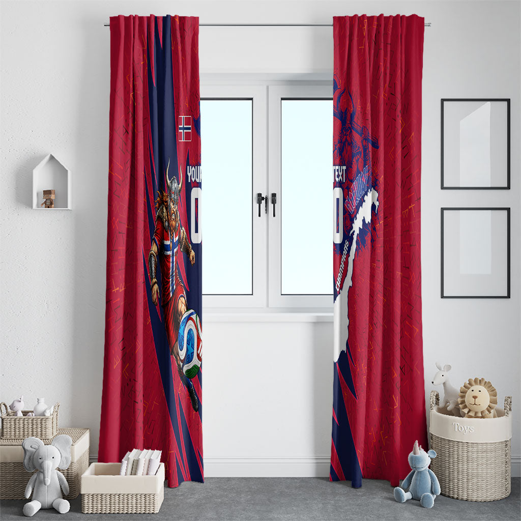 Personalized Norway Soccer Viking Champions Window Curtain Football Norse Warrior Map Nordic Cross