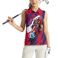 Personalized Norway Soccer Viking Champions Women Sleeveless Polo Shirt Football Norse Warrior Map Nordic Cross