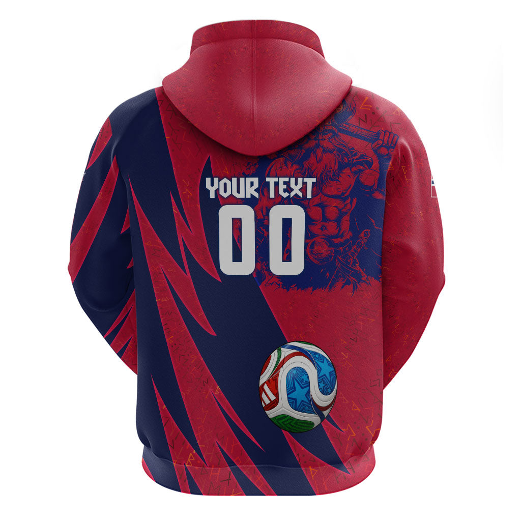 Personalized Norway Soccer Viking Champions Zip Hoodie Football Norse Warrior Map Nordic Cross
