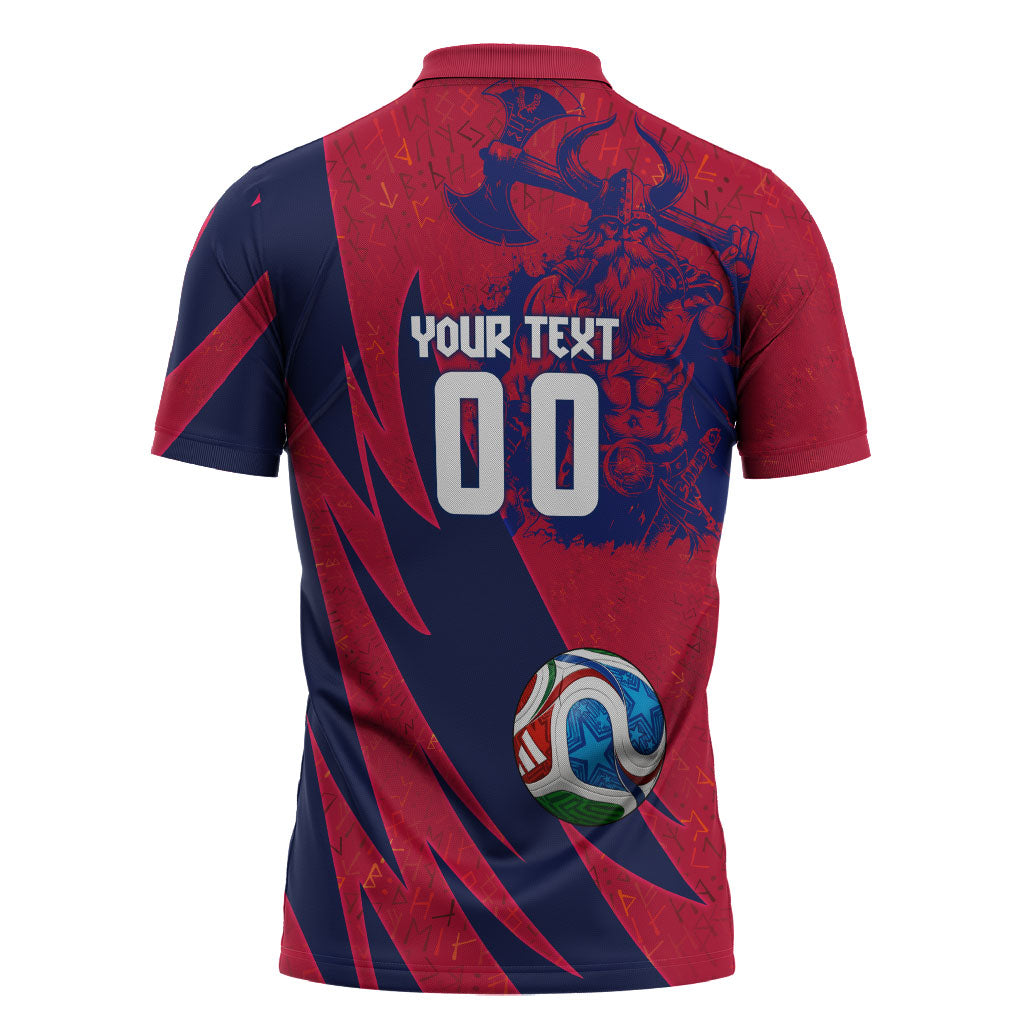 Personalized Norway Soccer Viking Champions Zipper Polo Shirt Football Norse Warrior Map Nordic Cross