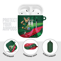 Personalized Algeria Football Champions AirPods Case Fennec Fox Mascot - Algiers Martyrs Memorial