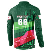Personalized Algeria Football Champions Button Sweatshirt Fennec Fox Mascot - Algiers Martyrs Memorial