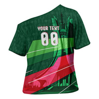 Personalized Algeria Football Champions Cross Shoulder Shirt Fennec Fox Mascot - Algiers Martyrs Memorial