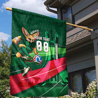 Personalized Algeria Football Champions Garden Flag Fennec Fox Mascot - Algiers Martyrs Memorial