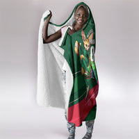 Personalized Algeria Football Champions Hooded Blanket Fennec Fox Mascot - Algiers Martyrs Memorial