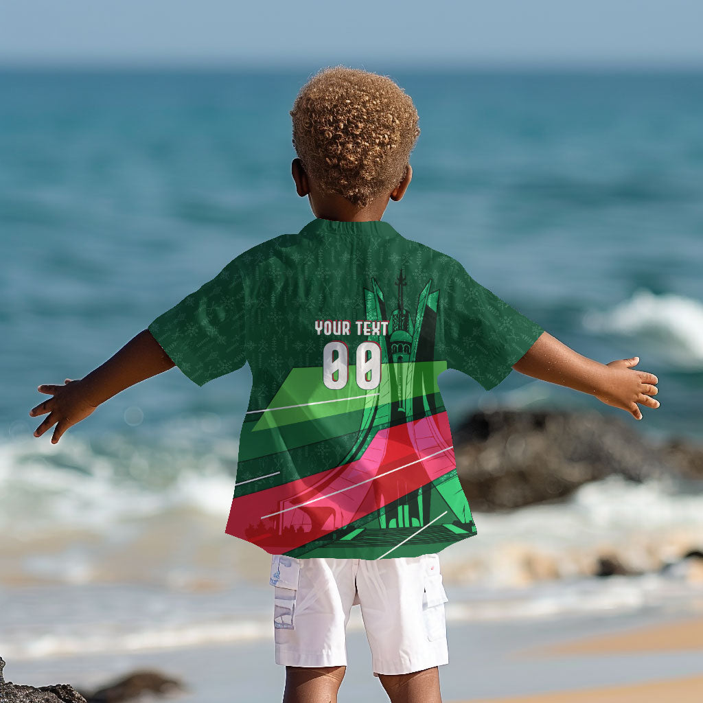 Personalized Algeria Football Champions Kid Hawaiian Shirt Fennec Fox Mascot - Algiers Martyrs Memorial
