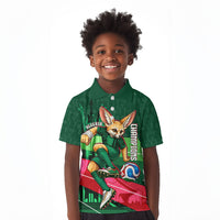 Personalized Algeria Football Champions Kid Polo Shirt Fennec Fox Mascot - Algiers Martyrs Memorial