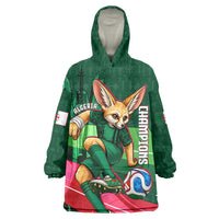 Personalized Algeria Football Champions Kid Wearable Blanket Hoodie Fennec Fox Mascot - Algiers Martyrs Memorial