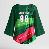 Personalized Algeria Football Champions Kimono Sleeve Blouse Fennec Fox Mascot - Algiers Martyrs Memorial